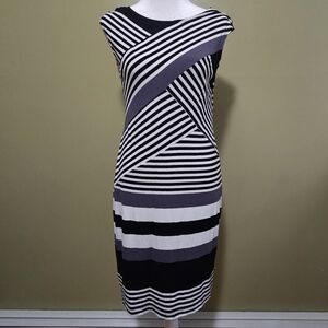 ABG Blackand White Bodycon Dress Size 10